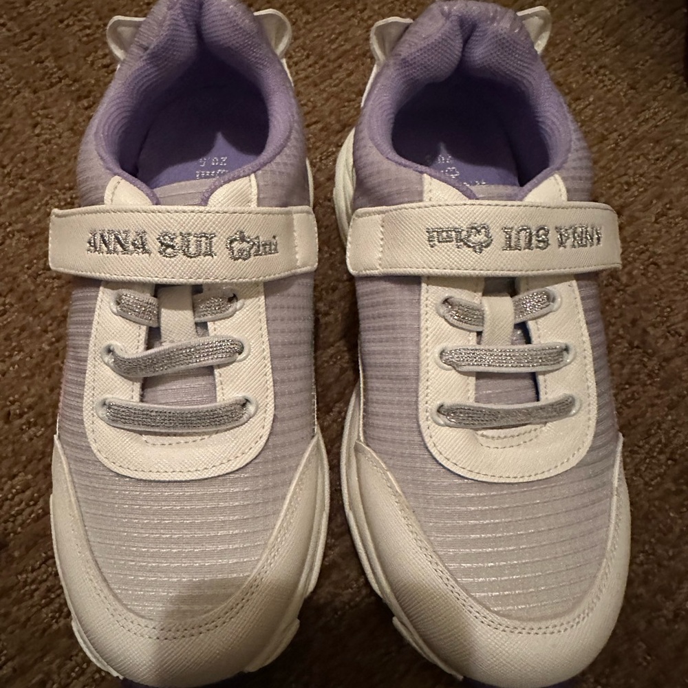Anna Sui Kids Lavender and White Sneakers